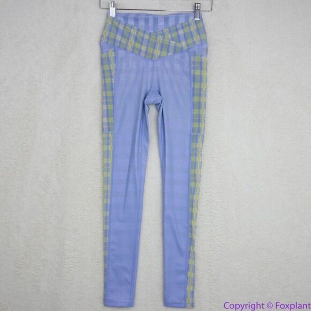 NEWÂ FreeâPeopleâ Movement Plaid Leggings in âBluebell Comboâ,âXS